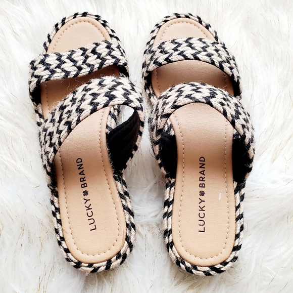 Lucky Brand "Decime" style double-strap slip-on sandals - Picture 3 of 5